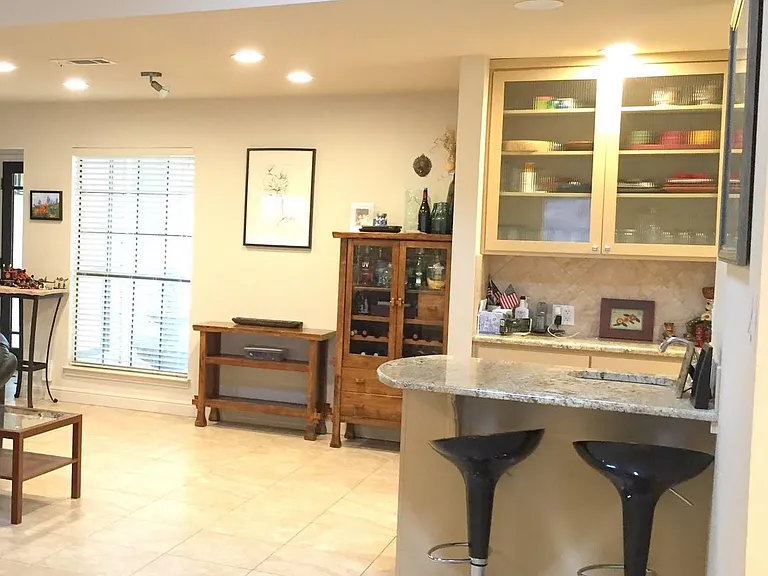 Bar area next to the living and kitchen