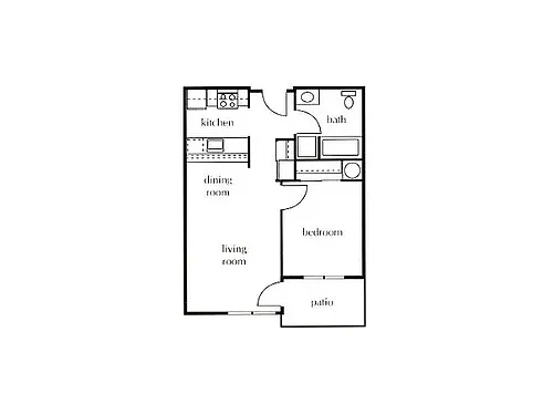 Floor plan One Bedroom 55+