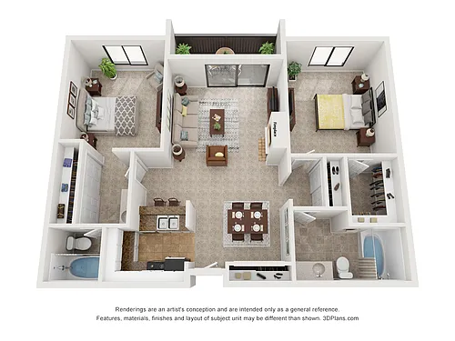 Floor plan 2x2ar