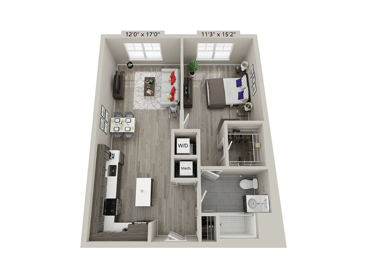 Floor plan 1 Bed/1 Bath-B11