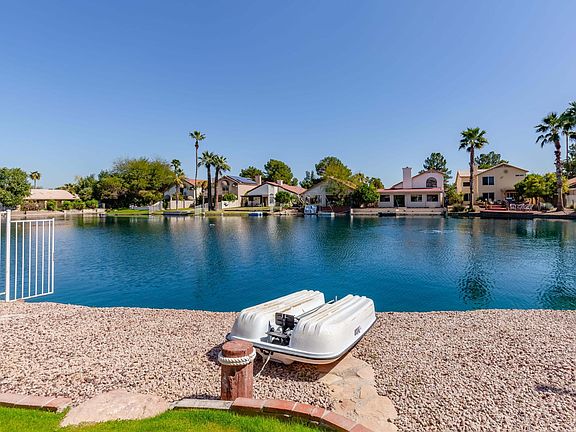 Lake in the springs with paddleboat.