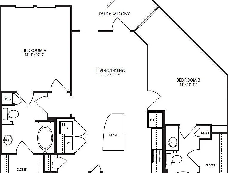 Landmark On Lovers - B1-3 - 2 Beds - 2 Baths - 1018 Sq. ft.