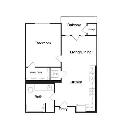 Floor plan 1x1Bc