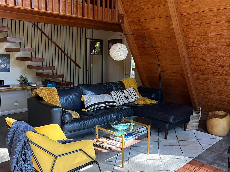 living room and loft area