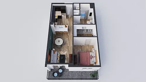 Floor plan 1 Bedroom A1
