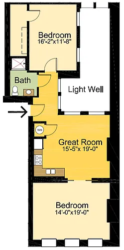 Floor plan 2 Bedrooms 1 Bathroom