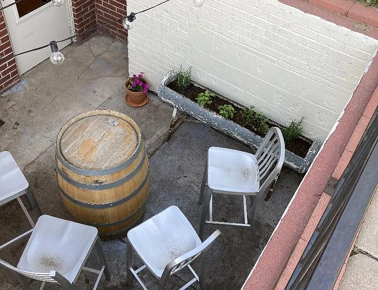 Private patio outside condo entrance