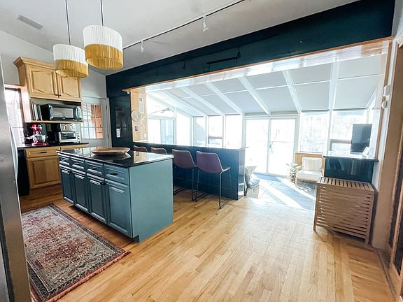 Expansive kitchen with sight lines to the living room and Hunter Mountain