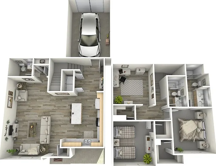 PLAN B3.1 TOWNHOME Floorplan Diagram