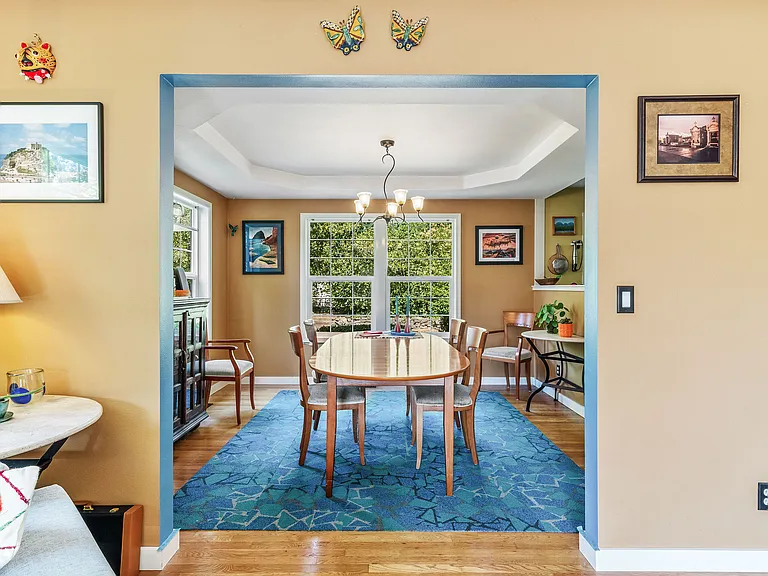Looking into the dining room from the living room.