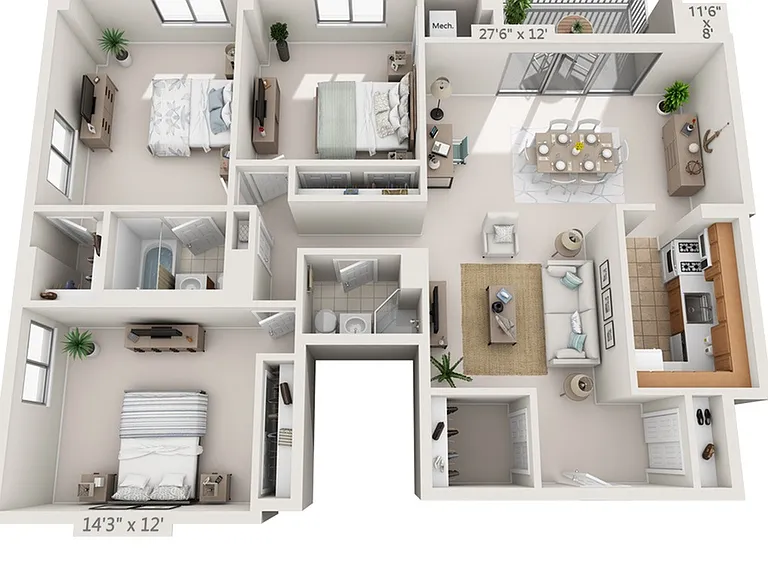 3 Bedroom, 2 Bath