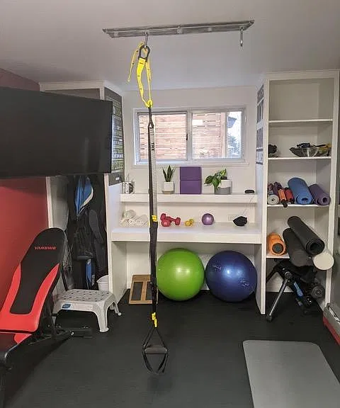 Dedicated gym with proper mat flooring