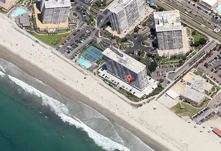 Red "A" marks the building location