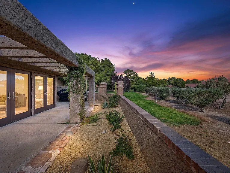 Your outdoor back patio at dusk.