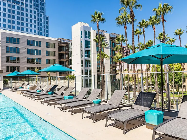 Chaise lounge area offering easy access to the pool and fresh air.