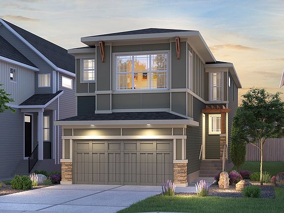Exterior view of the Cheyenne Prairie model by Brookfield Residential in Calgary.