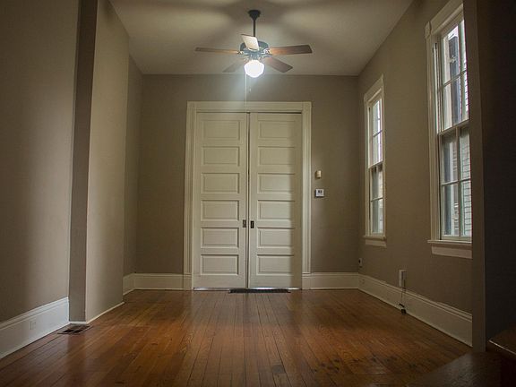 Pocket doors separating the double parlor