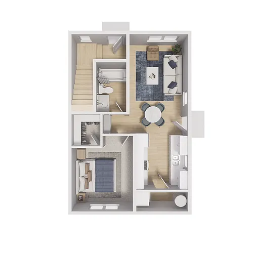 Floor plan 1x1 - 576 sqft - A3