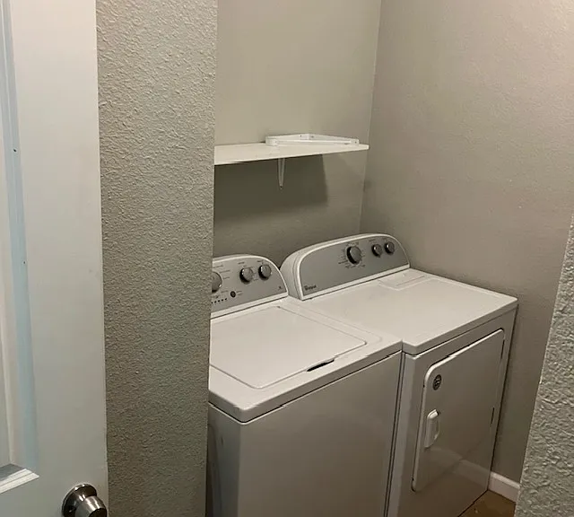 laundry hook up in primary bedroom closet