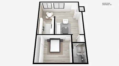 Floor plan One Bed ~ One Bath