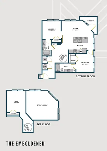 Floor plan The Emboldened | 2 Bed | 2 Bath