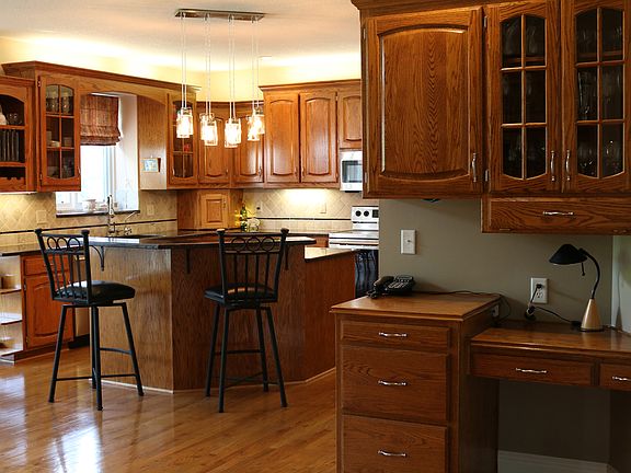 Kitchen showing desk area