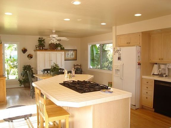Large kitchen with informal seating