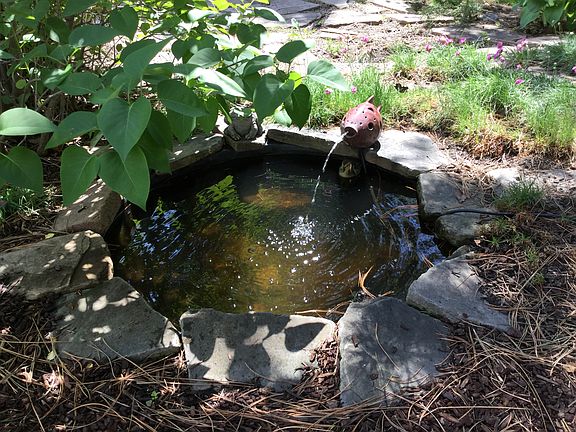 Water feature on patio