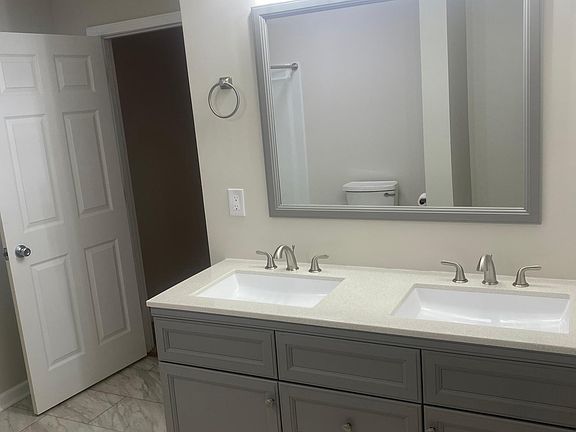 Brand new double vanity in master bathroom