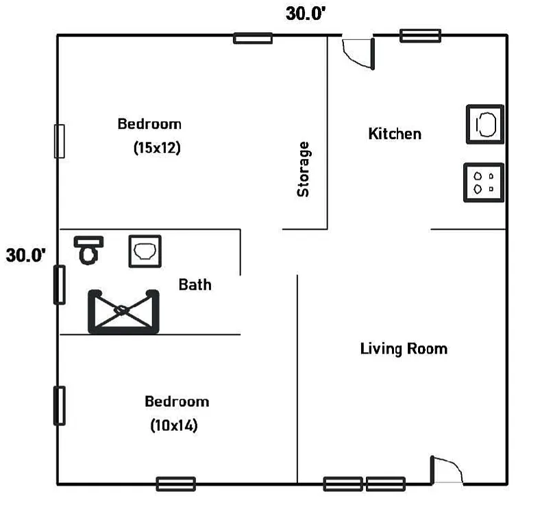 Floor plan 75 Poplar Street
