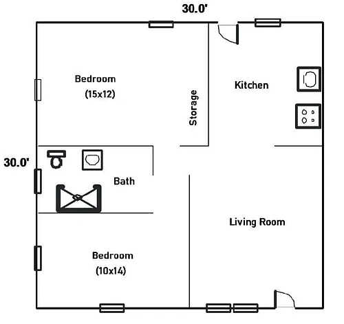 Floor plan 75 Poplar Street
