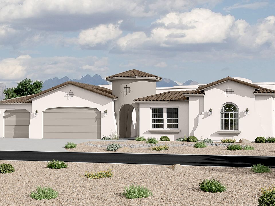 Spanish Elevation 3 Car Garage