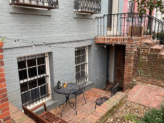 Personal patio and entrance on lower level.