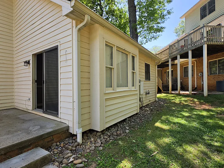outside of dining room and kitchen windows