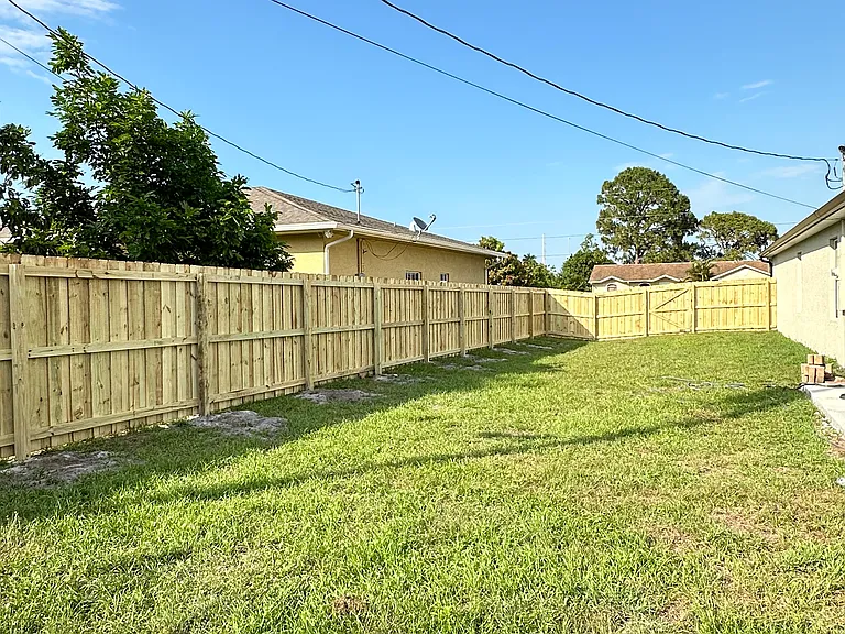 Fenced-in backyard