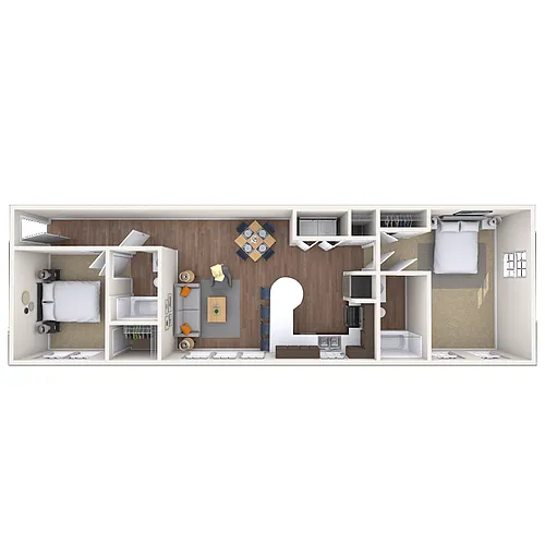 Floor plan Traditional 2x2 969-994 SF
