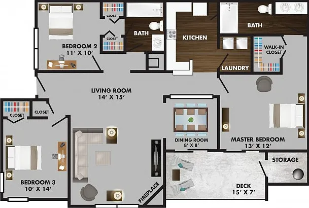 Grandover with Deck - 3 Bed 2 Bath Grandover with Deck - 3 Bed 2 Bath