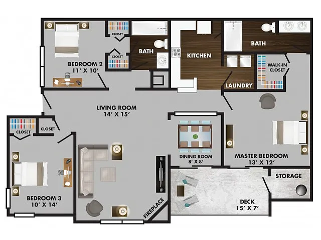 Floor plan Grandover with Deck