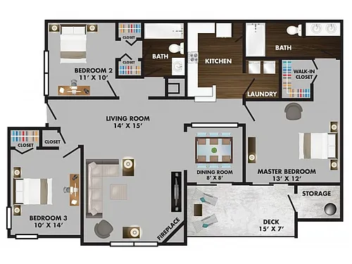 Floor plan Grandover with Deck