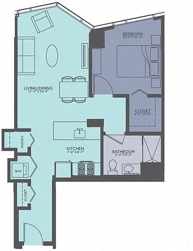 Floor plan 1 Bedroom 09-Tower