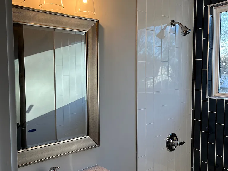 Tiled shower with tub
