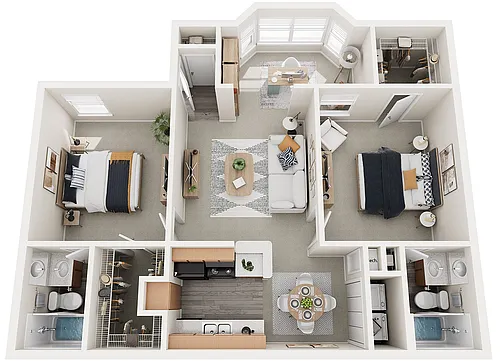 Floor plan B2 Two Bedroom with Morning Room