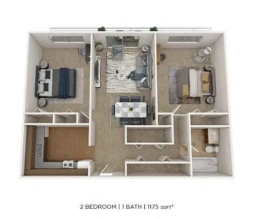 Floor plan PCH 2 Bdrm