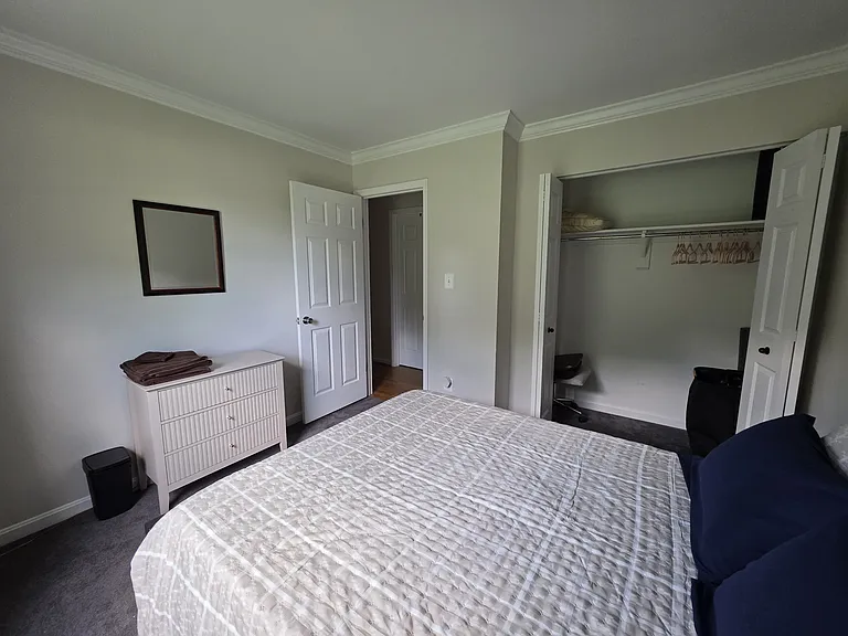 Full closet and dresser