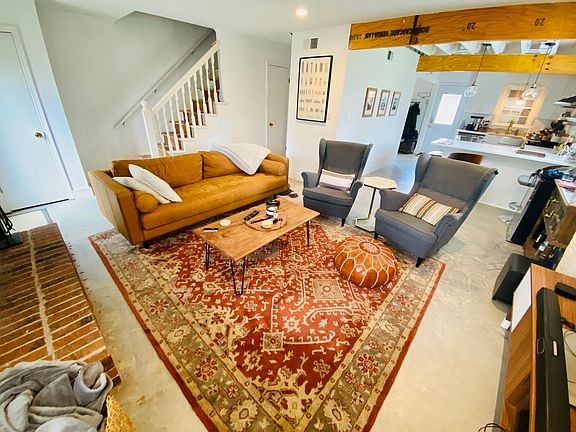 Living room looking into kitchen