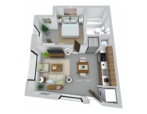 Floor plan 1x1A