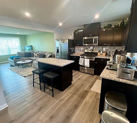 Kitchen from sliding porch door