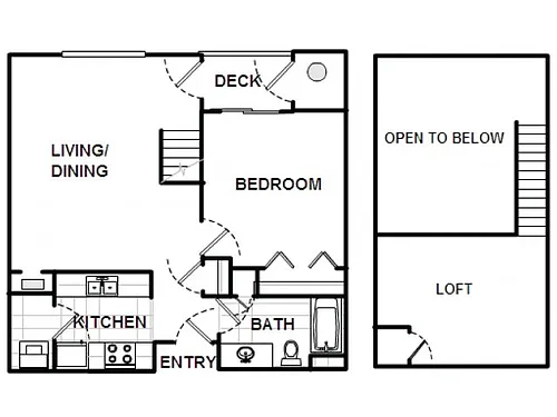 Floor plan The Brookside with Loft