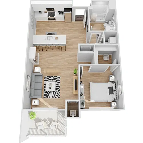 Floor plan 1 Bed 1 Bath