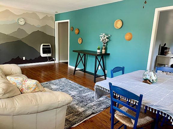 Hand painted mural in living room